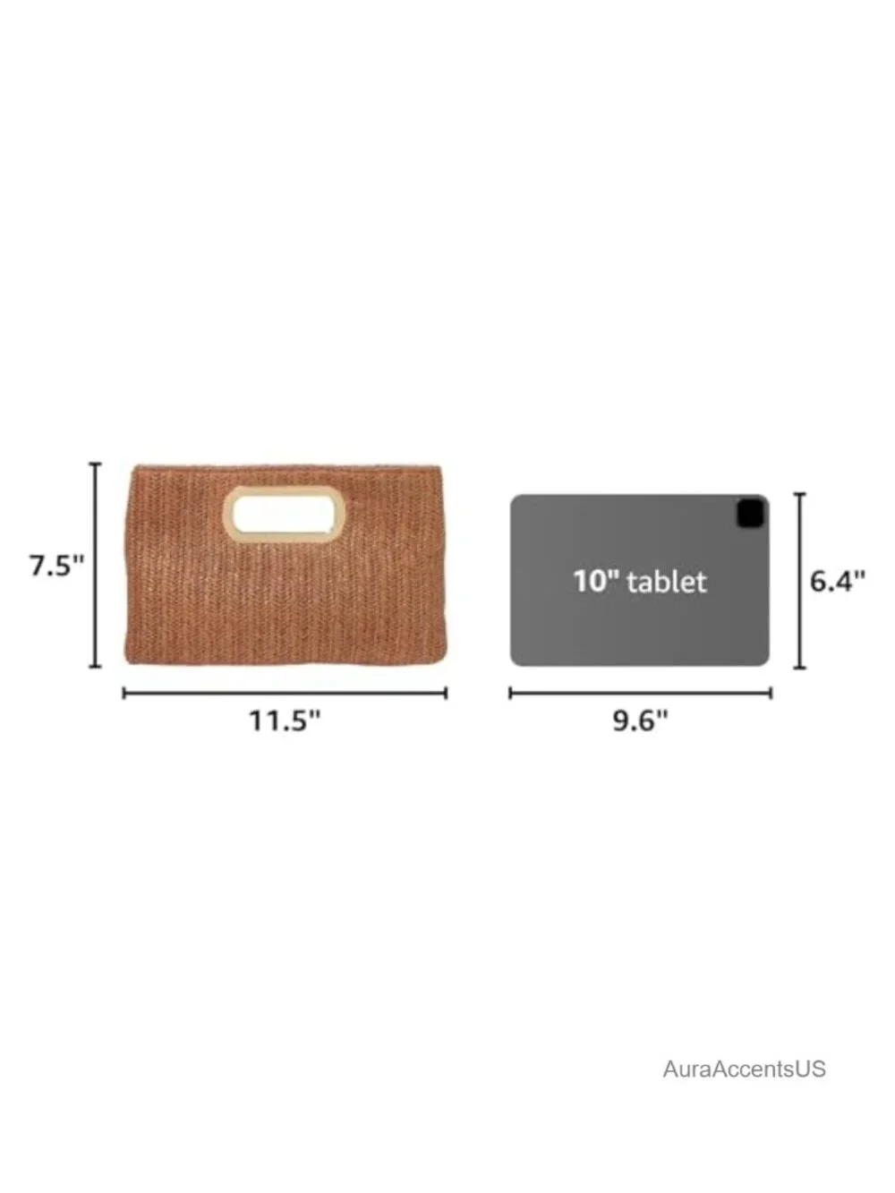 Woven Straw Top Handle Clutch with Detachable Chain